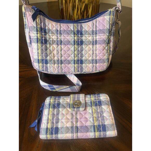 Vera Bradley Boho Crossbody in Amethyst Plaid Purple matching wallet NWT​​ - Picture 12 of 12